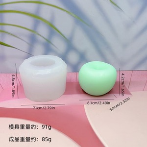 Cetakan silikon 3D Apple Diy lilin aromaterapi Drip Resin plester cetakan ornamen pisang dan persik buatan tangan memanggang cetakan kue - Product Image 5