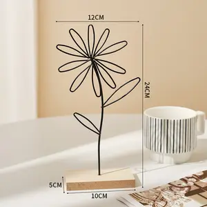 small MOQ RU Ins wind iron art flower decoration creative home table decoration porch wine cabinet metal crafts