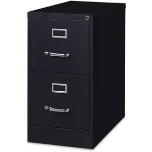 Tiroirs à dossiers verticaux économiques Alera, deux tiroirs, format lettre, 15 x 26,5 x 28,37, en métal noir - Product Image 1
