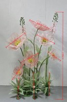 Bunga Poppy Raksasa Buatan Tangan Warna Pink untuk Dekorasi Latar Belakang Pernikahan, Acara, Pesta, dan Jendela