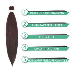 Lila Flechten Haar verlängerungen Pre Stretched Soft Yaki Synthetic Jumbo Braids DIY Pferdes chwanz Braid Pink Grau Orange Rot Blau Haar - Product Image 3