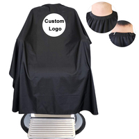 Logotipo personalizado peluquería maquillaje corte de pelo bata delantales de peluquero negro capas de peluquería