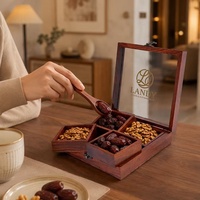 Boîte en bois naturel de luxe pour dattes, panier du Ramadan durable, emballage alimentaire gastronomique, style personnalisé, boîte de marque sur mesure