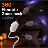 Projecteur LED USB Galaxy 2 en 1 360° ° Lampe d'ambiance réglable ciel étoilé pour voiture, chambre, plafond, mur