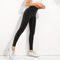 Pantalon de yoga d'entraînement taille haute taille moyenne pour femmes collants de gymnastique à motif solide avec fermeture à la taille élastique vêtements de yoga grande taille