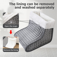 Chauffe-pieds électrique avec arrêt automatique, doublure amovible et lavable, pantoufles chauffantes thermiques