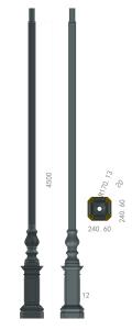Duttile 50w luce stradale lampada da strada palo braccio pilastro in ghisa dissuasore come <span class=keywords><strong>disegno</strong></span> 9m di altezza con pittura elettrosatica - Product Image 2