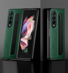 Galaxy <strong>Z</strong> Fold 4 Pu Leather Phone Protective case with S Pen Slot <strong>Holder</strong> for Sumsang Galaxy <strong>Z</strong> Fold 3 case - Product Image 4