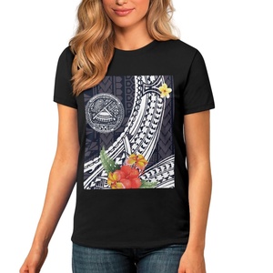 Dropship Samoanische indigenen Damen Sommer Oberteile Kurzarm-Hemden Baumwoll-T-Shirts für Damen und Herren lose Fit Lauf-Athletikhemden - Product Image 4