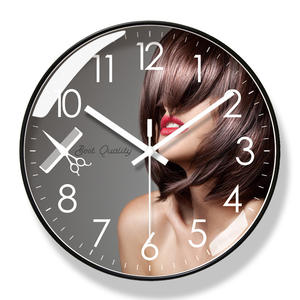 Moda silenziosa spazzata secondi orologio al quarzo Clubhouse decorazione in plastica orologio <span class=keywords><strong>da</strong></span> <span class=keywords><strong>parete</strong></span> parrucchiere - Product Image 3