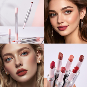 Crayon Maquillage Double Embout 2-en-1 Nourrissant et Repulpant pour les Lèvres, Longue Tenue, Fini Mat, 6 Couleurs, Végan, Imperméable et Peel-Off - Product Image 3
