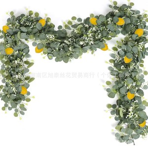 Artificial Eucalyptus <b>Leaves</b> With Lemon Vines Plastic Door <b>Wall</b> Hanging Greenery <b>Decor</b> - Product Image 1