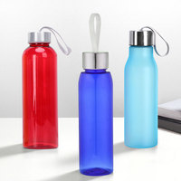 Bouteille d'eau sport en plastique avec bouchon en acier inoxydable 500 ml, certifiée GRS, écologique, en RPET, avec logo personnalisé, pour soda et bière