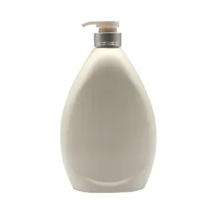 1 литр пластиковых бутылок HDPE плоский контейнер для шампуня пустые многоразовые пластиковые бутылки с насосом для лосьона