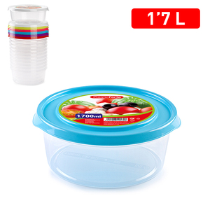 Contenitore per Alimenti Rotondo PlasticForte 1,7 L, Durevole e Riutilizzabile per la Conservazione Domestica - Product Image 1