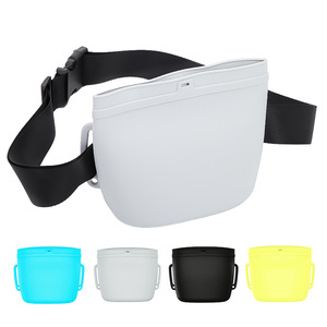 Silicone <b>Dog</b> Training Waist Bag Waterproof Portable Pet Treat <b>Pouch</b> Outdoor Use Cyan Blue Grey Yellow Green Black - Product Image 1