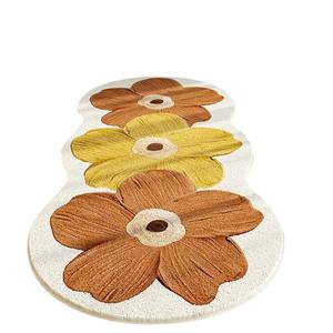 พรมปูพื้นรูปวงรีลายดอกไม้ ใยโพลีเอสเตอร์ นุ่มสบาย ตกแต่งบ้าน พรมข้างเตียง พรมห้องนั่งเล่น ซักทำความสะอาดได้ ลายเลียนแบบผ้าแคชเมียร์ - Product Image 3