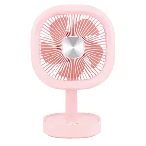 Cartone animato di alta qualità divertente serie tipo-C ricarica ventola girevole viene fornito con una luce notturna 5 velocità ventilatore portatile mini ventilatore desktop