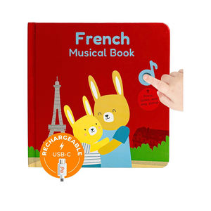 Comptines françaises rechargeables Tableau sensoriel tactile musical Livres audio d'apprentissage précoce pour enfants - Product Image 1