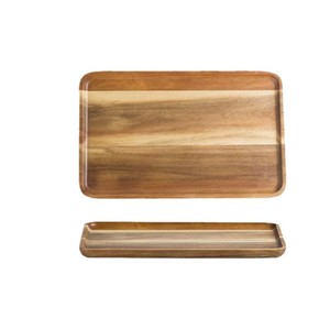 Ensemble de plateaux en bois d'acacia, support à gâteau rond en bois massif, plateau à dessert, décorations de table pour fête d'anniversaire, couleur rétro, usage domestique - Product Image 2