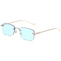Lunettes de soleil classiques sans monture en métal, de luxe, tendance, avec monture taillée en diamant, verres dégradés
