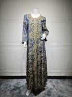 Abaya de soirée de luxe en polyester brodé de diamants, style Kaftan, grande taille, pour femme, inspirée de Dubaï