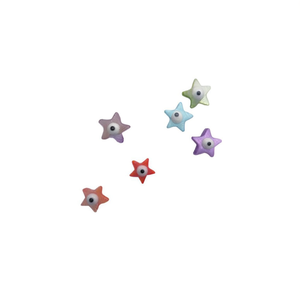 Perline a forma di conchiglia Ilan da 11 mm, multicolori, a forma di stella, per la creazione di gioielli fai da te, 6 pezzi - Product Image 1