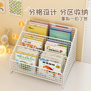 Estantería metálica para niños, estante de almacenamiento rectangular de un solo nivel, tipo vertical para dormitorio, para organizar libros ilustrados infantiles - Product Image 2