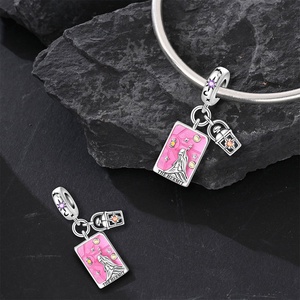 Colgante de Tarot con Diseño de Mago, Abalorio de Tarot Positivo, Accesorio para Pulsera de Joyería DIY, Chapado en Plata de Tungsteno PAC1640 - Product Image 3