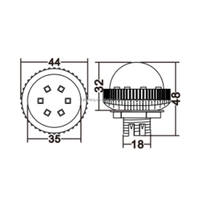 Lumière Cabochon E14 Caméléon Effet Grande Roue 35mm 24V RVB Automatique pour Manèges et Parcs d'Attractions