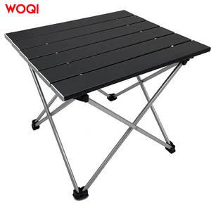 Mesa Plegable para Exteriores Woqi, Base Rectangular de Aleación de Aluminio, Mesa Portátil para Camping y Barbacoa, Color Negro - Product Image 2