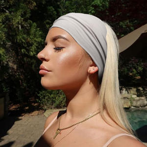 बोहो शैली ठोस रंग सिर लपेटे बिना किसी स्लिप हेड बैंड नरम पगड़ी चौड़ी महिला हेडबैंड बाल सहायक - Product Image 4