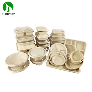 Bol jetable écologique en pulpe de bambou de 6,6 pouces (700 ml) pour donburi <span class=keywords><strong>japonais</strong></span> avec couvercle transparent - Product Image 6
