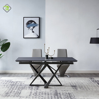 Ensemble table et chaises de salle à manger scandinave, table de salle à manger en ardoise de luxe léger, table de salle à manger rectangulaire moderne et simple en céramique pour la maison