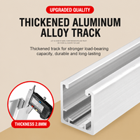 Perlengkapan Pintu Lipat Tanpa Rel Bawah, Troli Roda Gantung Terpasang di Atas, Rel Aluminium Alloy Anti-Selip