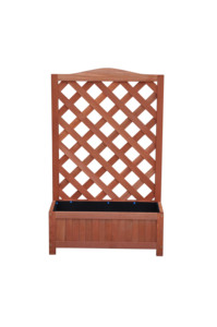 <strong>Planters</strong> Outdoor <strong>Large</strong> Eco-Friendly Durable Fir Wood Box Minimalist Design Garden Pots Lattice <strong>Trellis</strong> Climbing Plants Home - Product Image 2