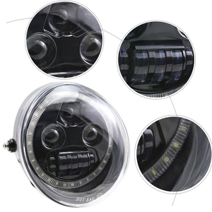 Super luminoso faro nero moto LED <span class=keywords><strong>V</strong></span>-<span class=keywords><strong>rod</strong></span> con anello alone per <span class=keywords><strong>Harley</strong></span> - Product Image 3