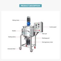 Agitateur chimique électrique à chemise chauffante en acier inoxydable 50L 100L avec réservoir de mélange liquide et homogénéisateur