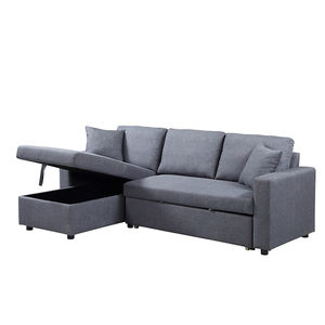 Sofá <span class=keywords><strong>cama</strong></span> plegable de tela nórdica de doble propósito multifuncional <span class=keywords><strong>con</strong></span> almacenamiento de <span class=keywords><strong>cama</strong></span> para dormitorio moderno u hotel para apartamentos pequeños - Product Image 3