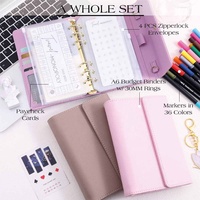 Agenda Kulit Embossed Pebble Multi-Warna Hongbo A6 Deluxe 6 Ring Budget Fly Leaf Envelope Folder Dompet Resleting