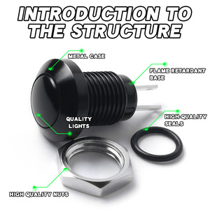 8mm Mini đầy màu sắc nhôm đẩy nút chuyển đổi IP65 không thấm nước tạm thời bóng đầu 2pins đỏ xanh vàng xanh đen bạc - Product Image 6