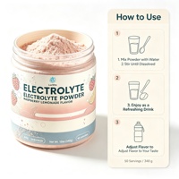 Poudre d'électrolytes LuvVita saveur framboise-citron, mélange pour boisson hydratante, soutien sportif et bien-être quotidien, OEM/ODM