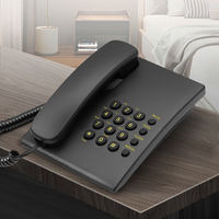 Téléphone fixe basique personnalisé en usine, clavier en silicone de haute qualité, téléphone filaire avec fonction de recomposition pour la maison, l'hôtel, le bureau