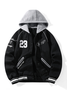 Ricamo da uomo nuova giacca da <span class=keywords><strong>Baseball</strong></span> Street taglie forti stile College in pelle scamosciata in poliestere con abiti da <span class=keywords><strong>Softball</strong></span> ricamati - Product Image 5