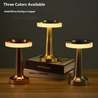 Moderne tragbare Retro LED Tisch lampe Einfache wiederauf ladbare drahtlose Nachtlicht Aluminium gehäuse für AC dekorative Restaurant Bar