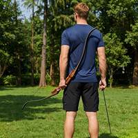 Ensemble arc et flèches Piaoyu en bois de zèbre, arc recurve réglable 25-60lbs, 62 pouces, équipement de tir, de chasse et de sport de plein air