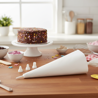Kuchendekorationszubehör Kuchenaufsätze 4-Fach Rechteckige Tasche Kunststoff Baumwollbeschichtung Widerstandsfähige Präzisionsdekorationen