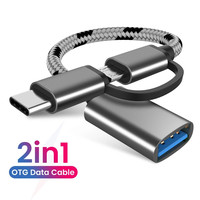 Adaptor USB C OEM, kabel USB mikro 2 dalam 1 Tipe C & kabel USB ke USB 3.0 adaptor Wanita konektor OTG
