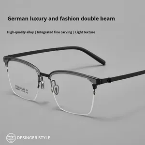 Nuevas <span class=keywords><strong>gafas</strong></span> graduadas Unisex <span class=keywords><strong>de</strong></span> Wuchang para leer, monturas <span class=keywords><strong>de</strong></span> <span class=keywords><strong>gafas</strong></span> ultraligeras <span class=keywords><strong>de</strong></span> medio marco rectangulares a rayas antirreflectantes - Product Image 5