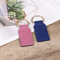 Porte-clés rectangulaires en similicuir de la série Heritage Colors, supports vierges en similicuir de haute qualité pour gravure laser